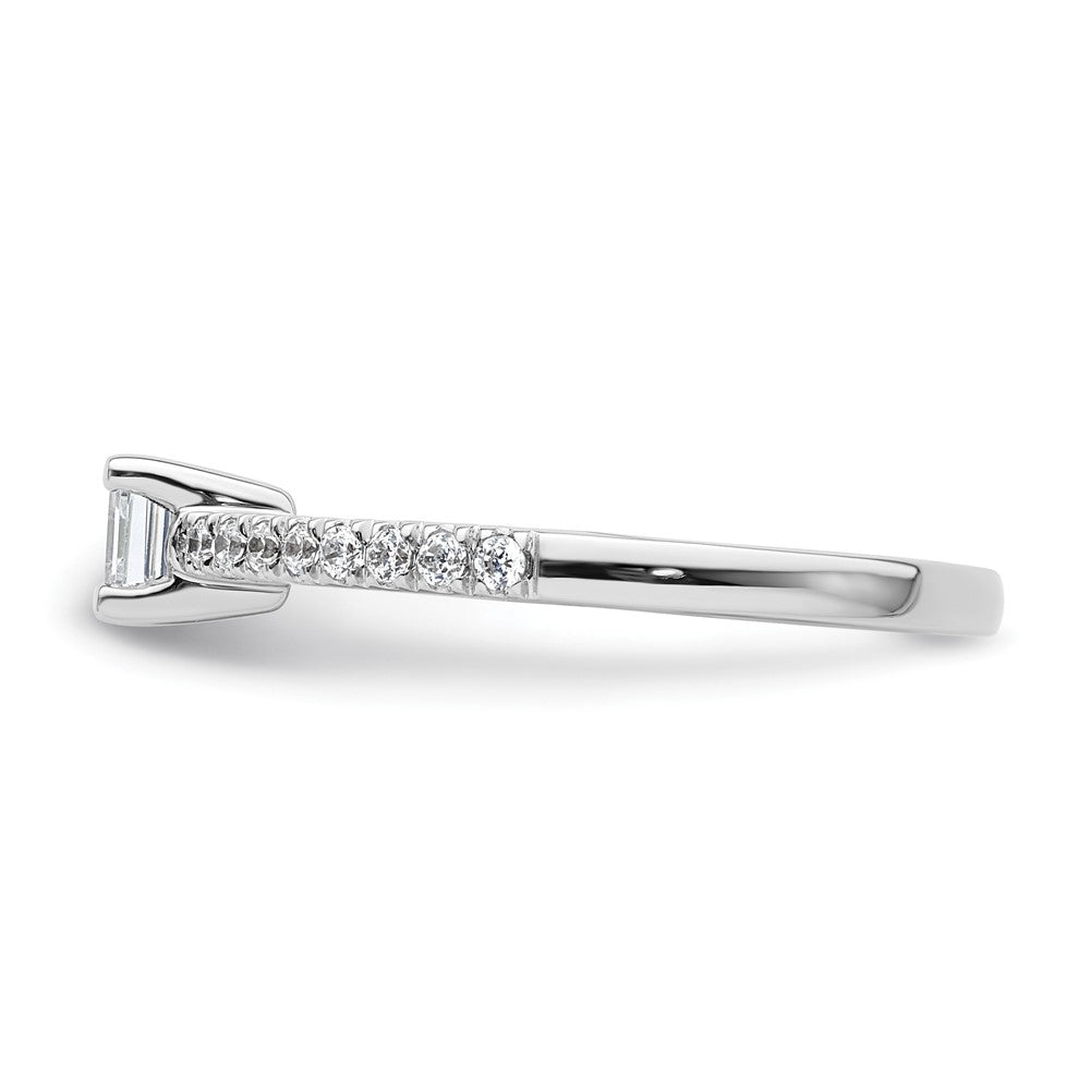 0.20ct. CZ Solid Real 14K White Gold Engagement Ring