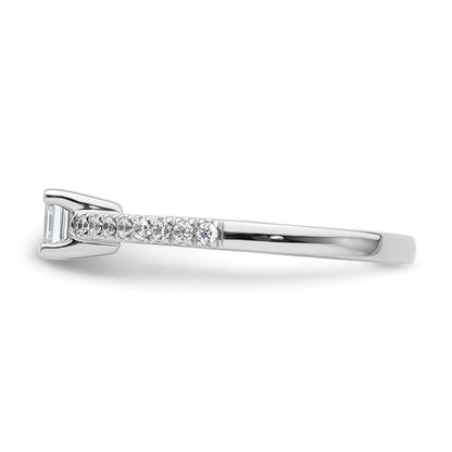 0.20ct. CZ Solid Real 14K White Gold Engagement Ring