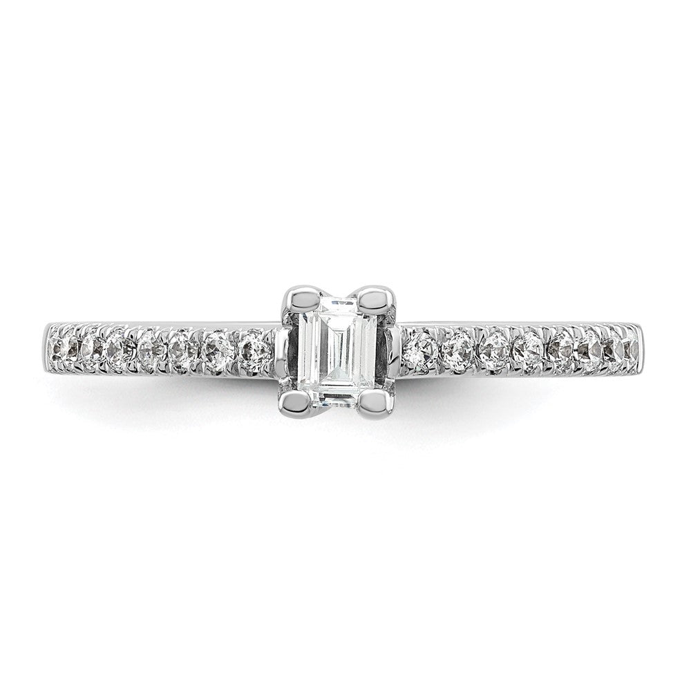 0.20ct. CZ Solid Real 14K White Gold Engagement Ring