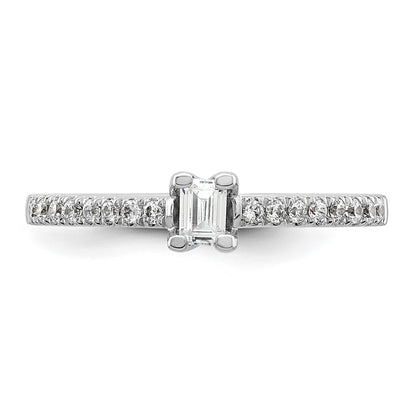 0.20ct. CZ Solid Real 14K White Gold Engagement Ring