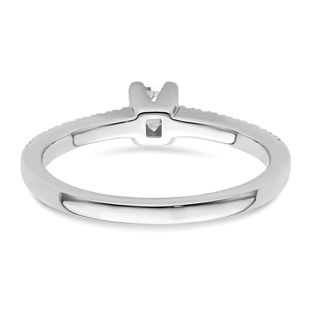 0.20ct. CZ Solid Real 14K White Gold Engagement Ring