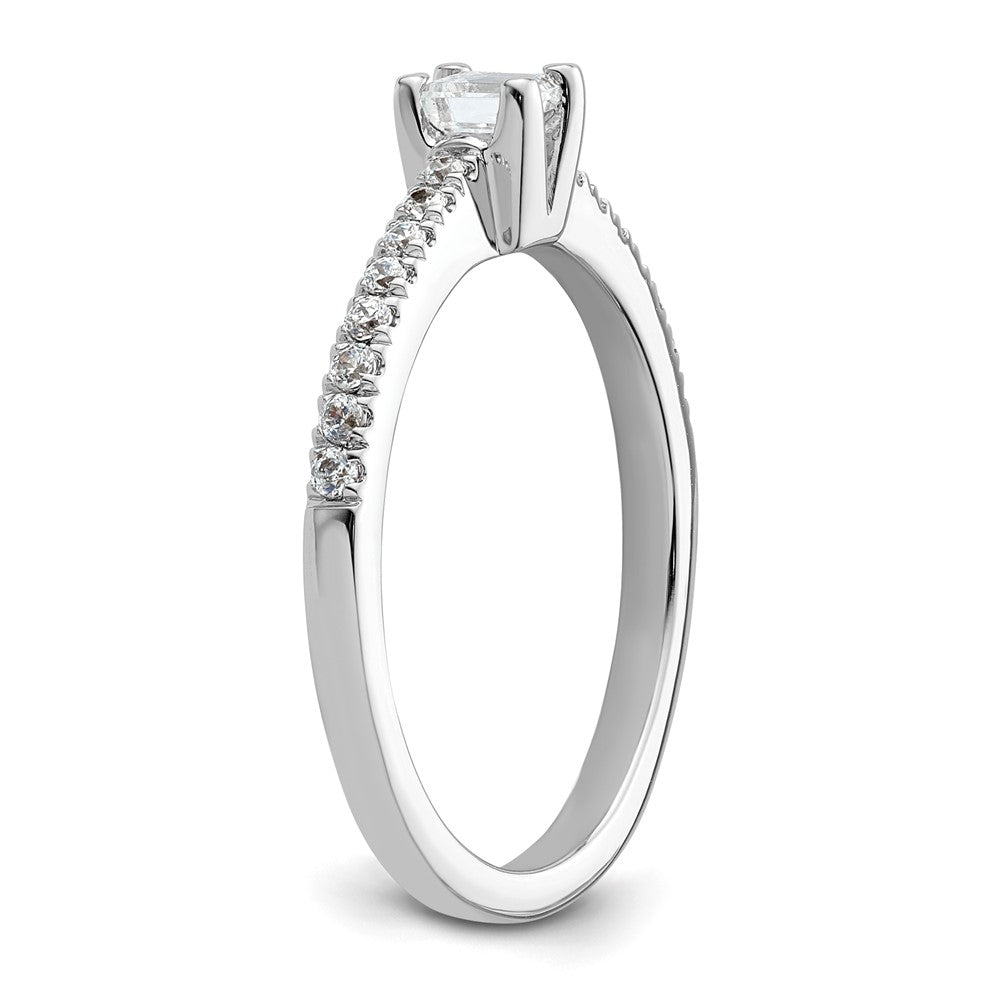 0.20ct. CZ Solid Real 14K White Gold Engagement Ring