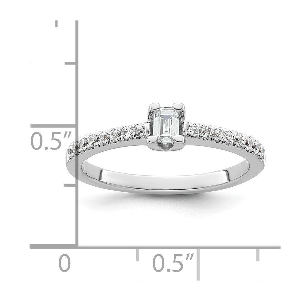 0.20ct. CZ Solid Real 14K White Gold Engagement Ring