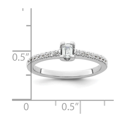 0.20ct. CZ Solid Real 14K White Gold Engagement Ring