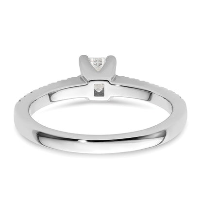 0.25ct. CZ Solid Real 14K White Gold Engagement Ring