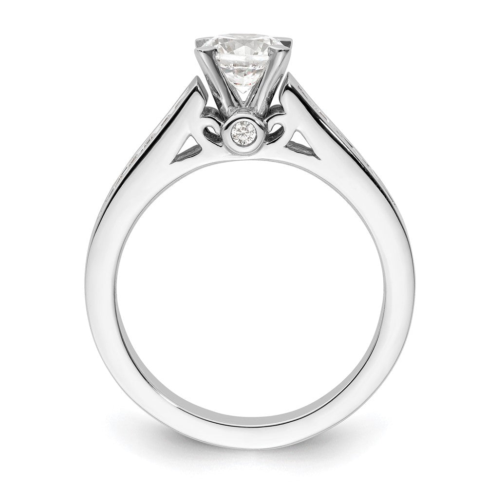 0.21ct. CZ Solid Real 14K White Gold Peg Set Engagement Ring