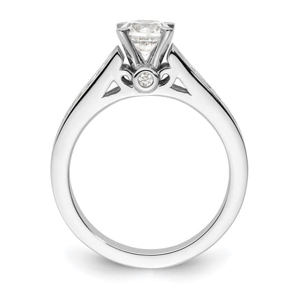 0.21ct. CZ Solid Real 14K White Gold Peg Set Engagement Ring