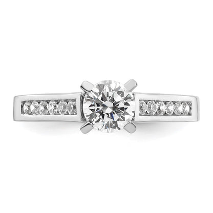 0.21ct. CZ Solid Real 14K White Gold Peg Set Engagement Ring