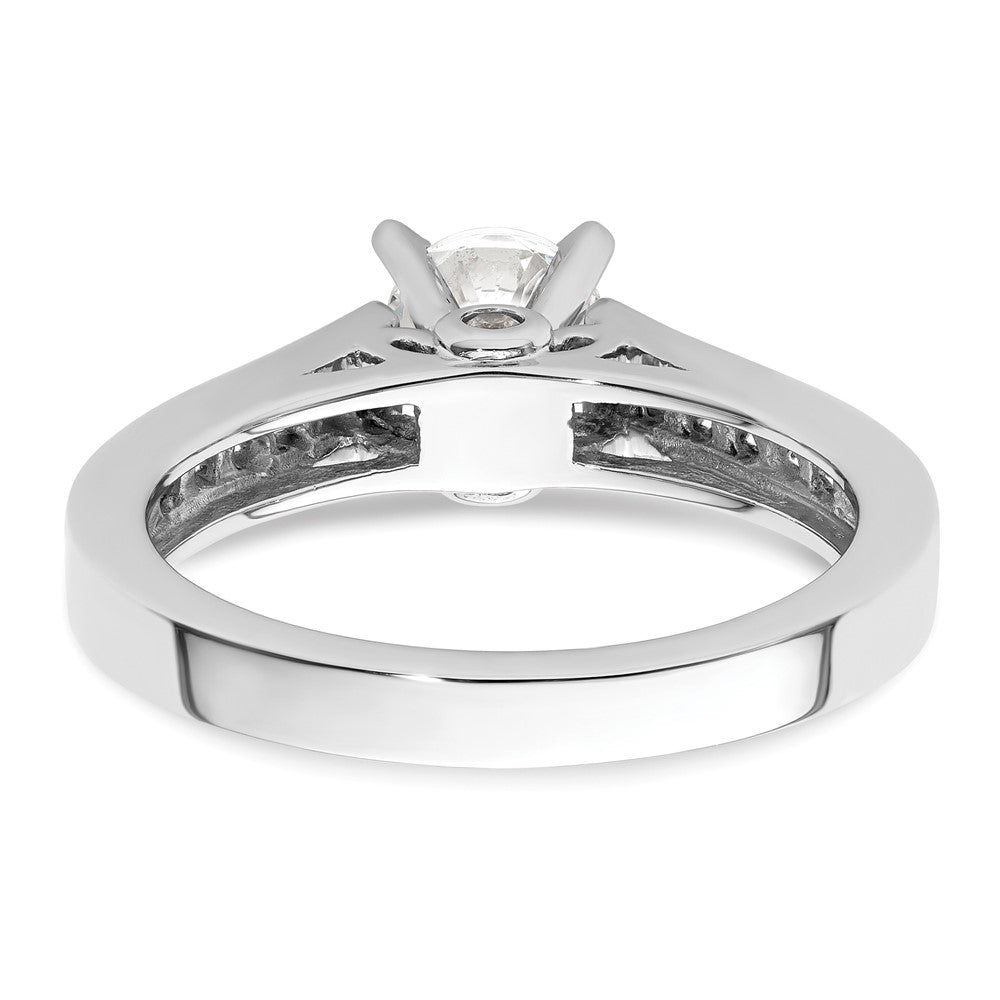 0.21ct. CZ Solid Real 14K White Gold Peg Set Engagement Ring