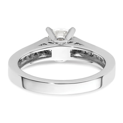 0.21ct. CZ Solid Real 14K White Gold Peg Set Engagement Ring