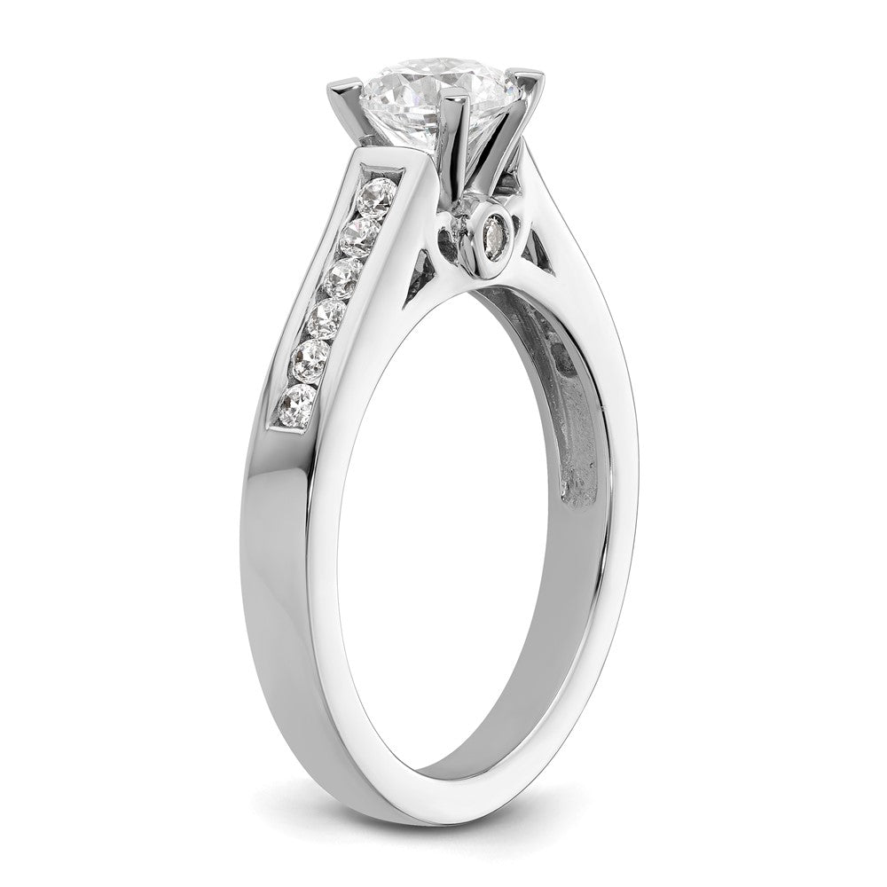 0.21ct. CZ Solid Real 14K White Gold Peg Set Engagement Ring