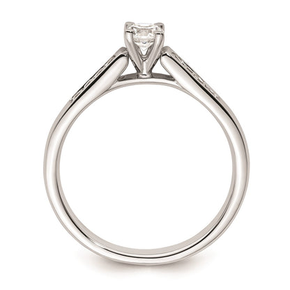 0.20ct. CZ Solid Real 14K White Gold Peg Set Engagement Ring