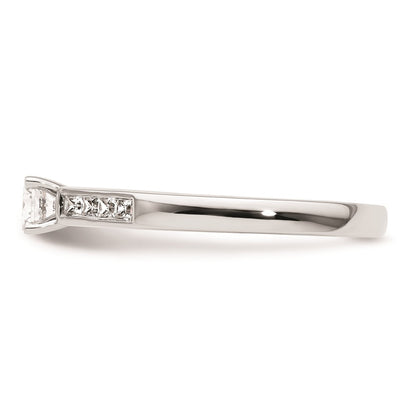 0.20ct. CZ Solid Real 14K White Gold Peg Set Engagement Ring
