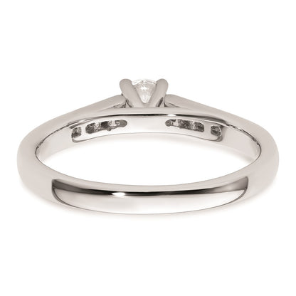 0.20ct. CZ Solid Real 14K White Gold Peg Set Engagement Ring