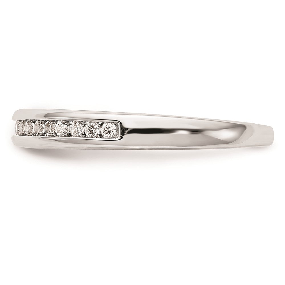 0.19ct. CZ Solid Real 14k White Gold Wedding Wedding Band Ring