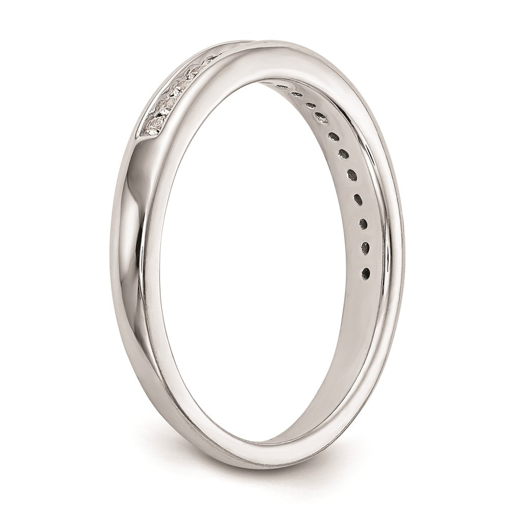 0.19ct. CZ Solid Real 14k White Gold Wedding Wedding Band Ring