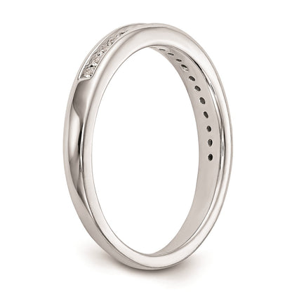 0.19ct. CZ Solid Real 14k White Gold Wedding Wedding Band Ring