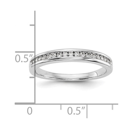 0.19ct. CZ Solid Real 14k White Gold Wedding Wedding Band Ring