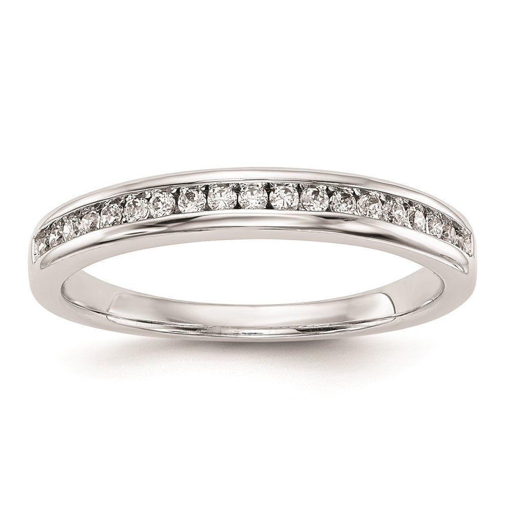 0.19ct. CZ Solid Real 14k White Gold Wedding Wedding Band Ring