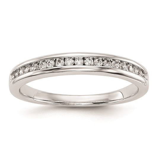0.19ct. CZ Solid Real 14k White Gold Wedding Wedding Band Ring