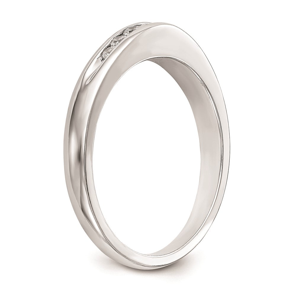 14k White Gold Real Diamond Wedding Band