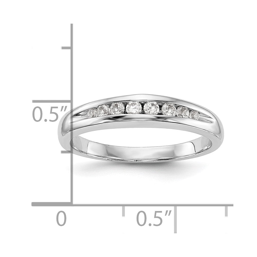 14k White Gold Real Diamond Wedding Band