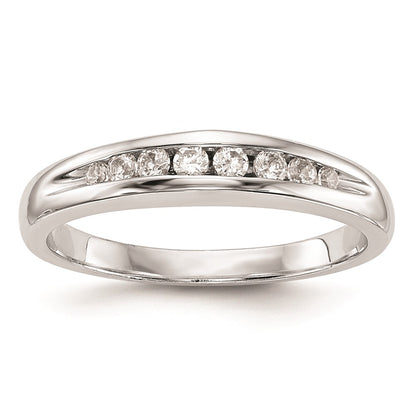 0.20ct. CZ Solid Real 14k White Gold Wedding Wedding Band Ring