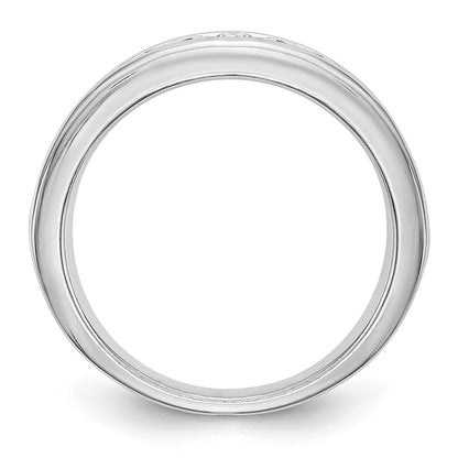 14k White Gold Real Diamond Wedding Band