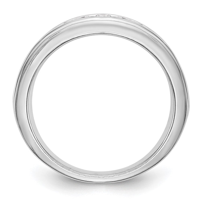 14k White Gold Real Diamond Wedding Band
