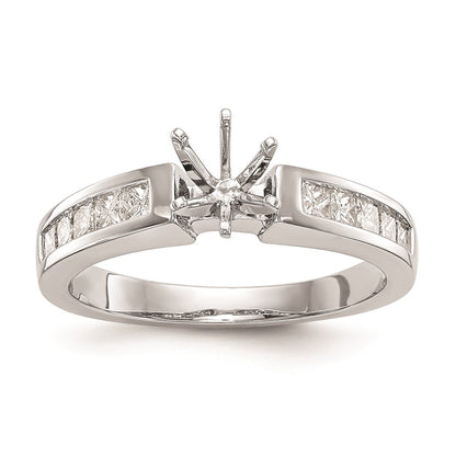 0.40ct. CZ Solid Real 14K White Gold Peg Set Engagement Ring
