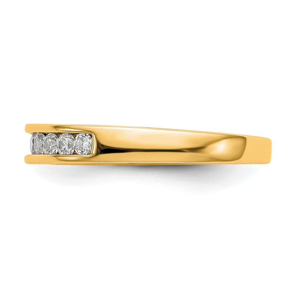 0.27ct. CZ Solid Real 14k Yellow Gold Wedding Wedding Band Ring