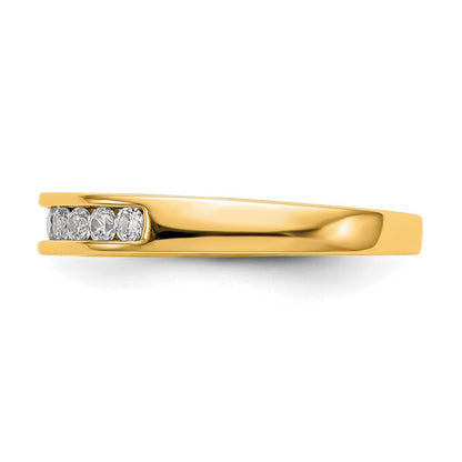 0.27ct. CZ Solid Real 14k Yellow Gold Wedding Wedding Band Ring
