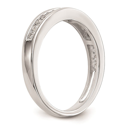 14k White Gold Real Diamond Wedding Band