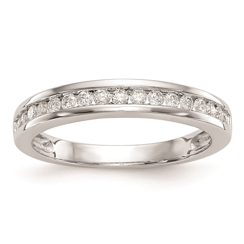 14k White Gold Real Diamond Wedding Band