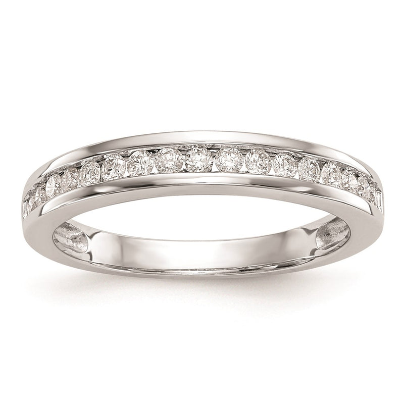 14k White Gold Real Diamond Wedding Band