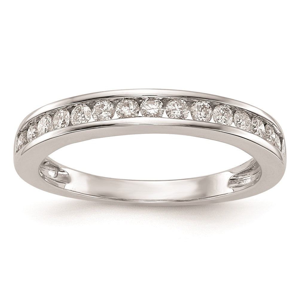 14k White Gold Real Diamond Wedding Band