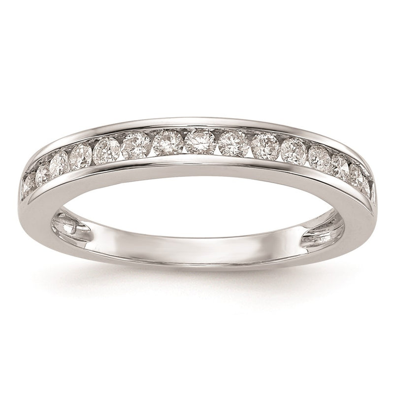 14k White Gold Real Diamond Wedding Band
