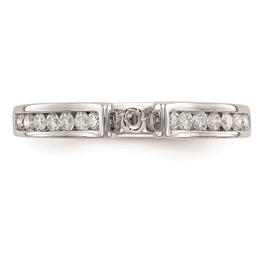 0.35ct. CZ Solid Real 14K White Gold Peg Set Engagement Ring