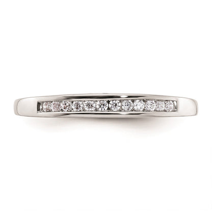 0.15ct. CZ Solid Real 14k White Gold Wedding Wedding Band Ring