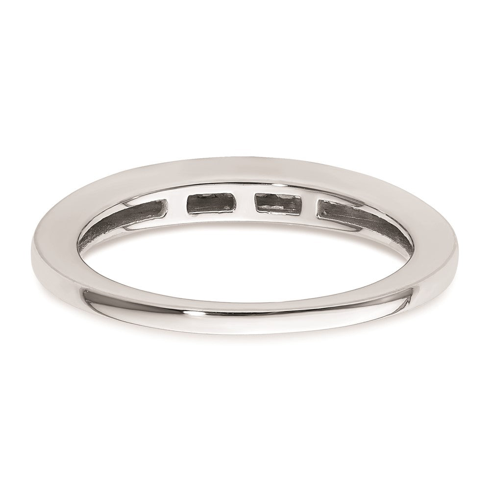 0.15ct. CZ Solid Real 14k White Gold Wedding Wedding Band Ring