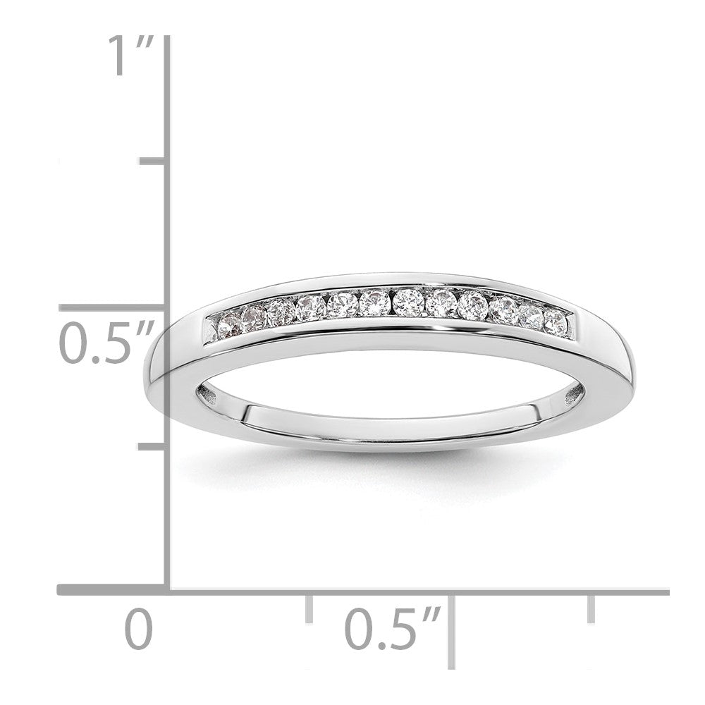 14k White Gold Real Diamond Wedding Band