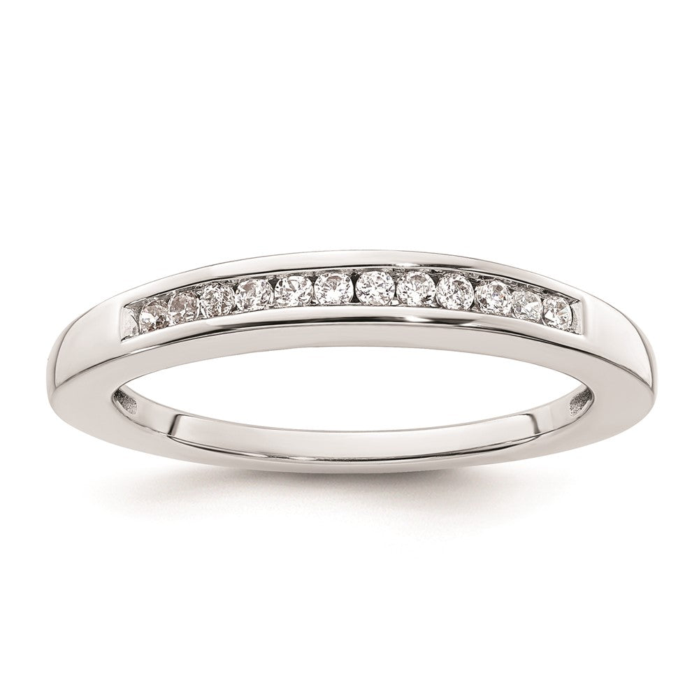 0.15ct. CZ Solid Real 14k White Gold Wedding Wedding Band Ring