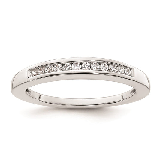 0.15ct. CZ Solid Real 14k White Gold Wedding Wedding Band Ring