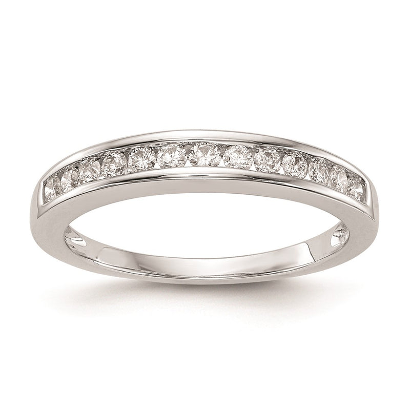 14k White Gold Real Diamond Wedding Band