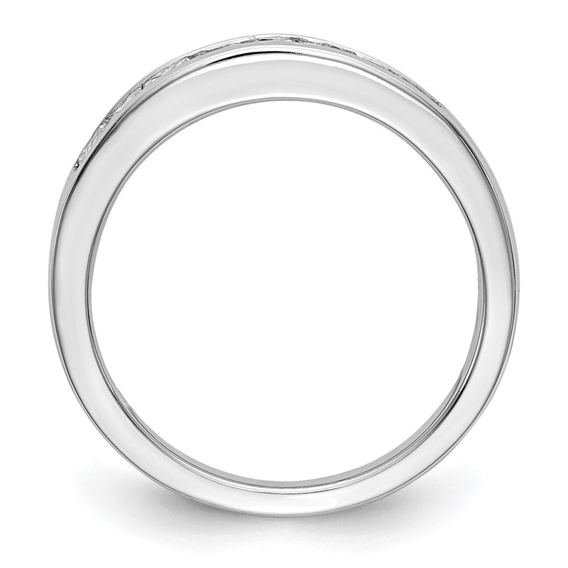 14k White Gold Real Diamond Wedding Band