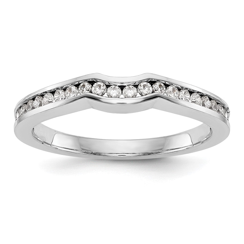 0.24ct. CZ Solid Real 14k White Gold Wedding Wedding Band Ring