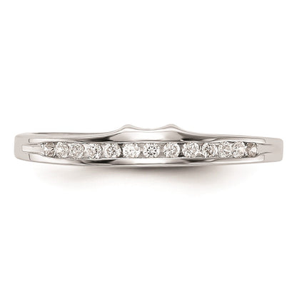 14K White Gold Real Diamond Wedding Band