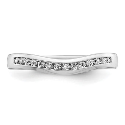 0.14ct. CZ Solid Real 14k White Gold Wedding Wedding Band Ring