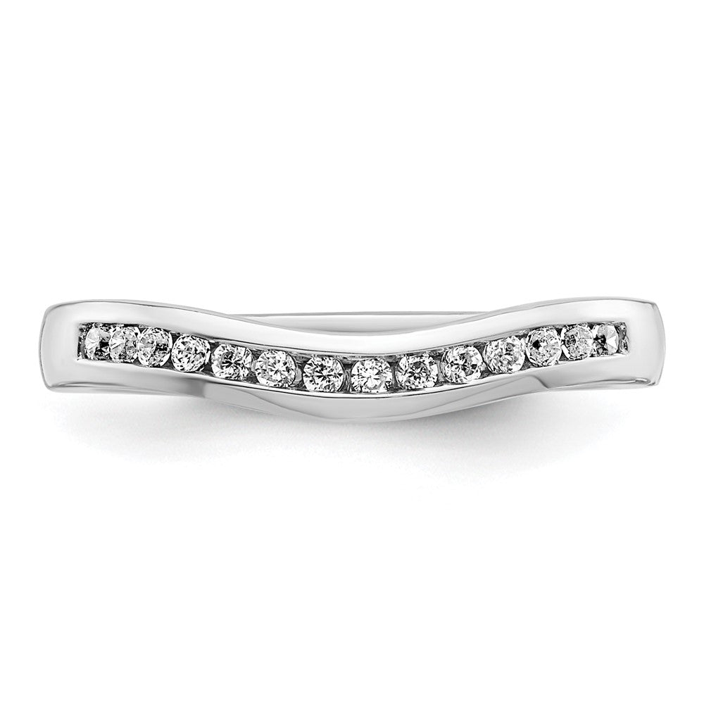 14k White Gold Real Diamond Wedding Band