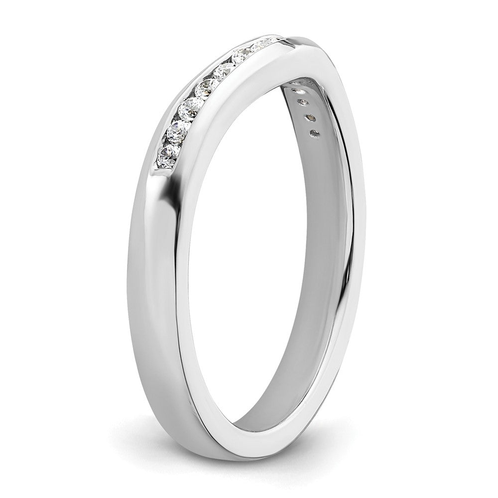 14k White Gold Real Diamond Wedding Band